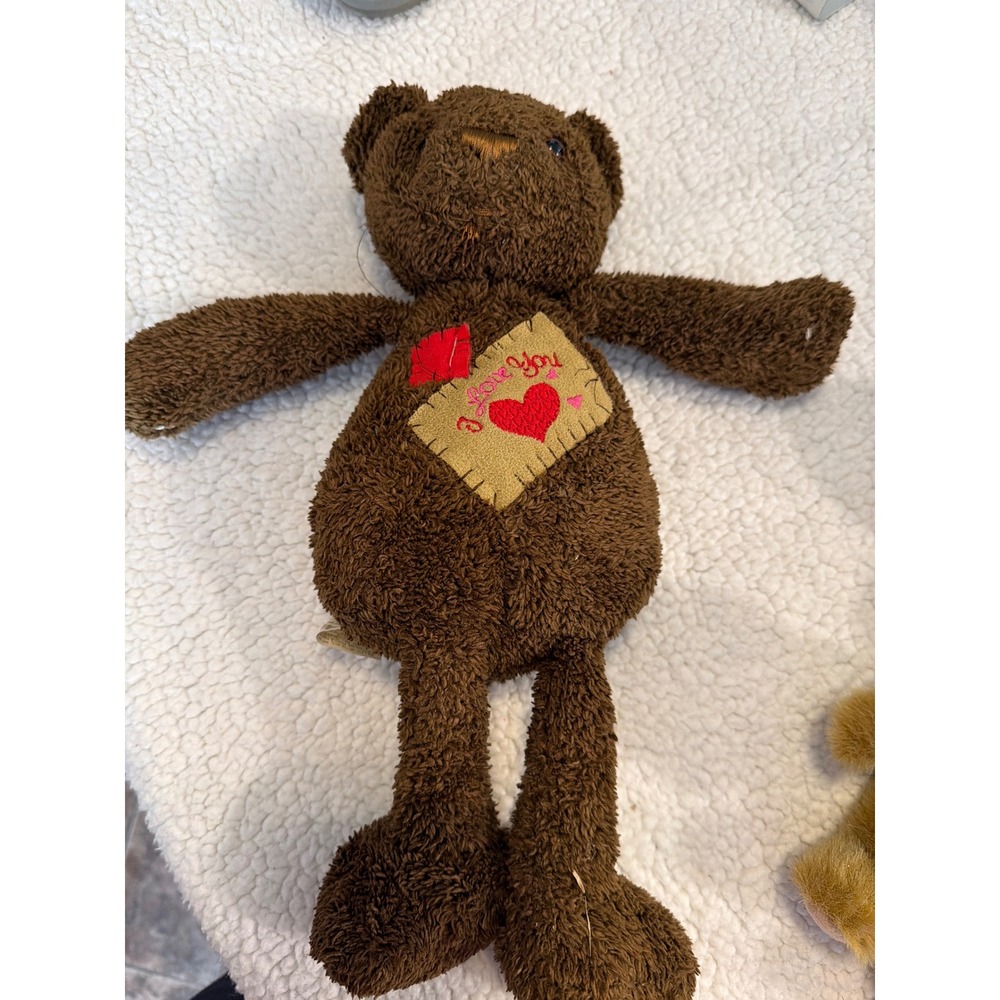 Dan Dee Collectors‎ Choice Brown Teddy Bear I Love You Heart Patch Plush Toy